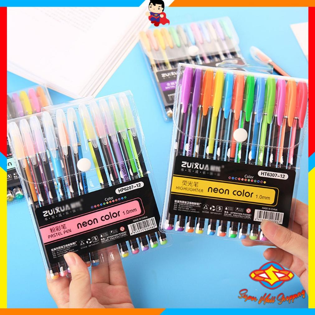 

Original SMS Pena Glitter Metalik 1.0mm Isi 12pcs Pulpen Warna Warni Tinta Pastel Neon Color Pen Pastel Ballpoint Craftwork Scrapbook Gel Ink Highlighter Penanda Buku Warna Warni Ujung Lembut Import Terlaris