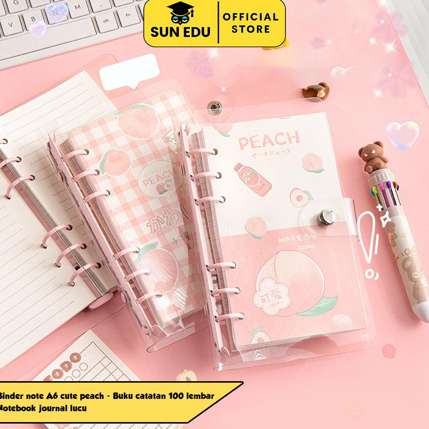 

Termurah Binder note A6 cute peach / Buku catatan 100 lembar/ Notebook journal lucu Original