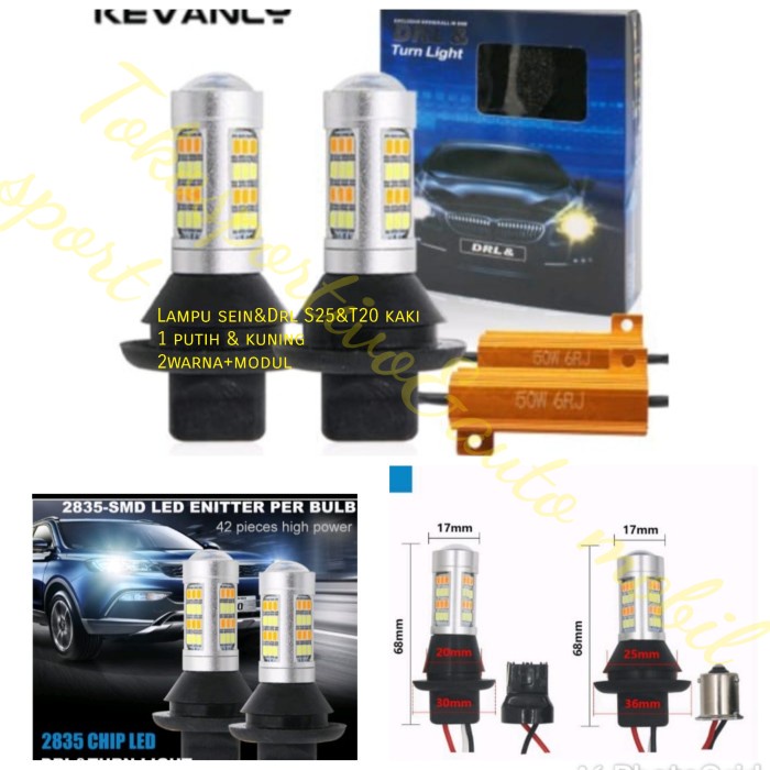 Lampu sein sen & DRL Turn light kaki 1 S25 T20 2warna LED star