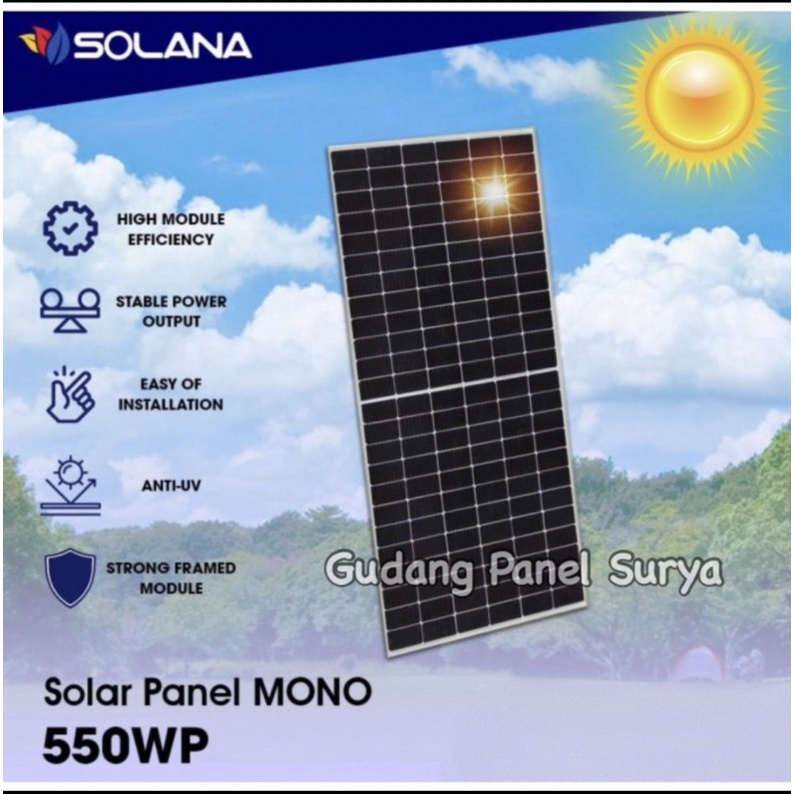 Solar Panel Surya Solarcell PV Solana 550WP Monocrystalline 550wp mono