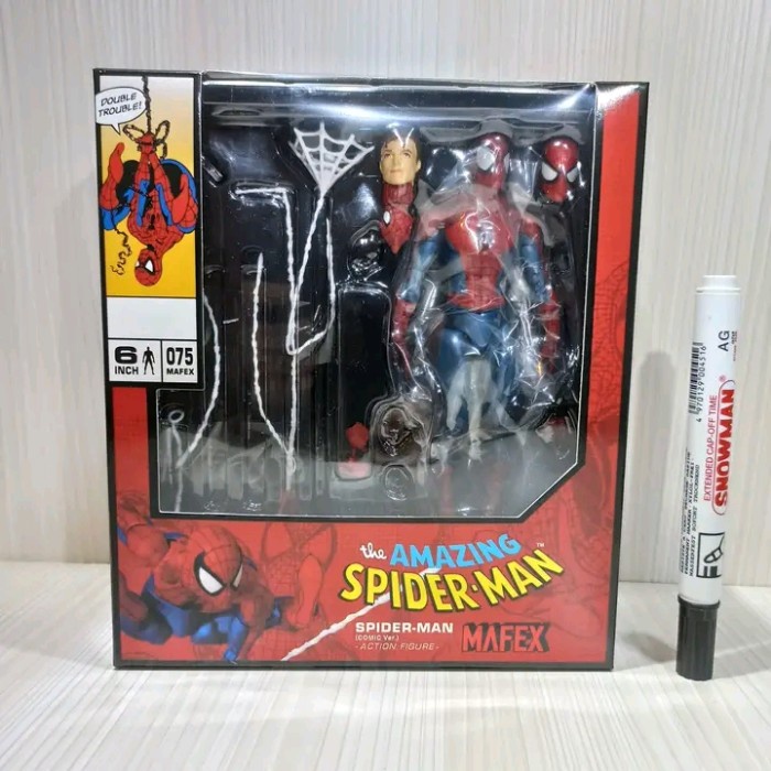 Mainan Mafex Act Figure Mafex 075 Comic The Amazing Spiderman Recast M Ready