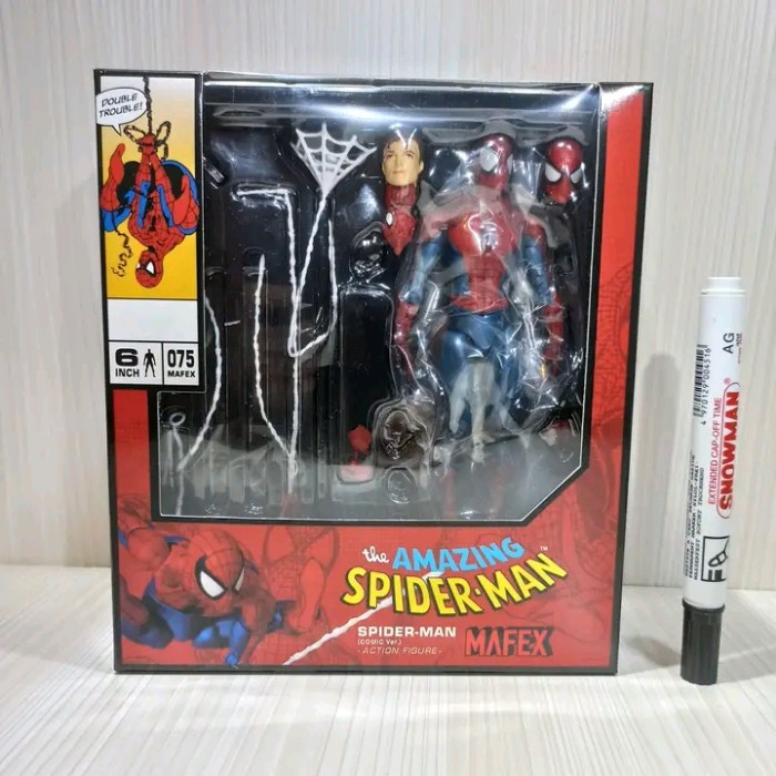 mainan mafex act figure Mafex 075 comic The Amazing spiderman recast m