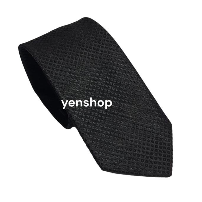 Dasi Hitam pria motif salur