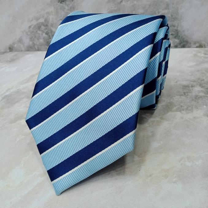 dasi biru muda polos dasi baby blue motif salur 3 inchi