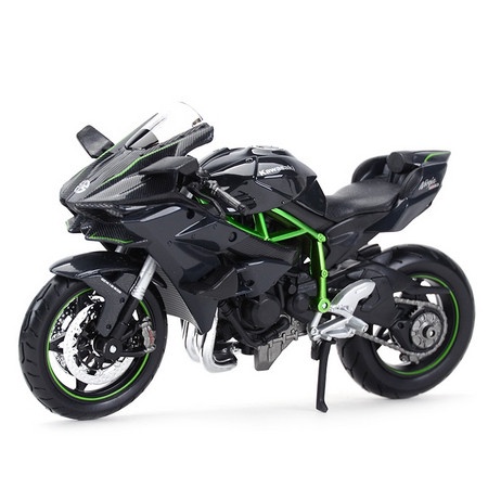MUST HAVE MINIATUR MOTOR KAWASAKI NINJA H2 R BLACK STATIC DIE CAST VEHICLES TERLARIS