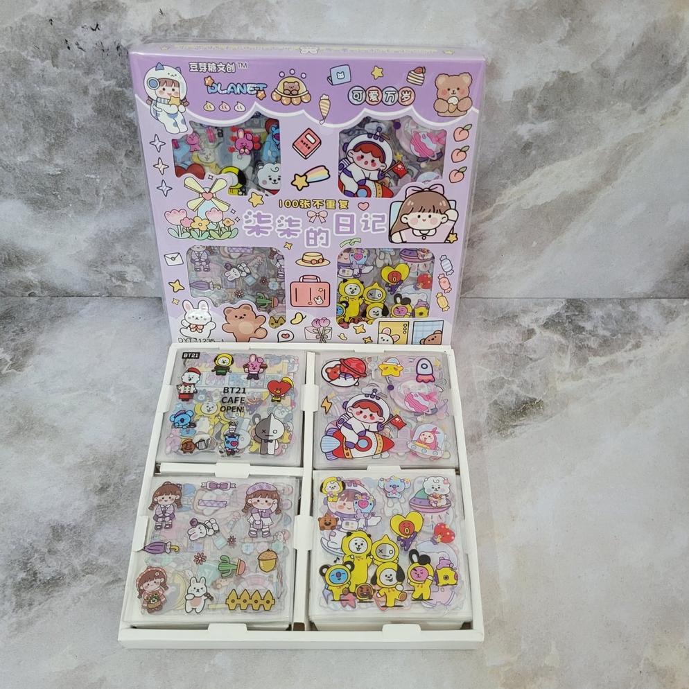 

COD Stiker Momo x BTS 100 pcs Stiker Motif Korea Lucu Anti Air Stiker Waterproof isi 100 Bergaransi