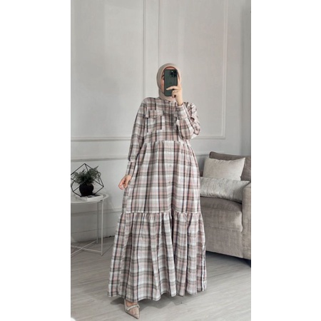 Dress Triset Atthaya / Gamis Berbahan Katun Triset Original