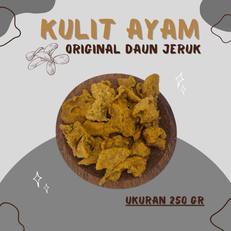 

250 GRAM Kulit Ayam Kriuk Renyah Empuk Pedas / Original Daun Jeruk ukuran