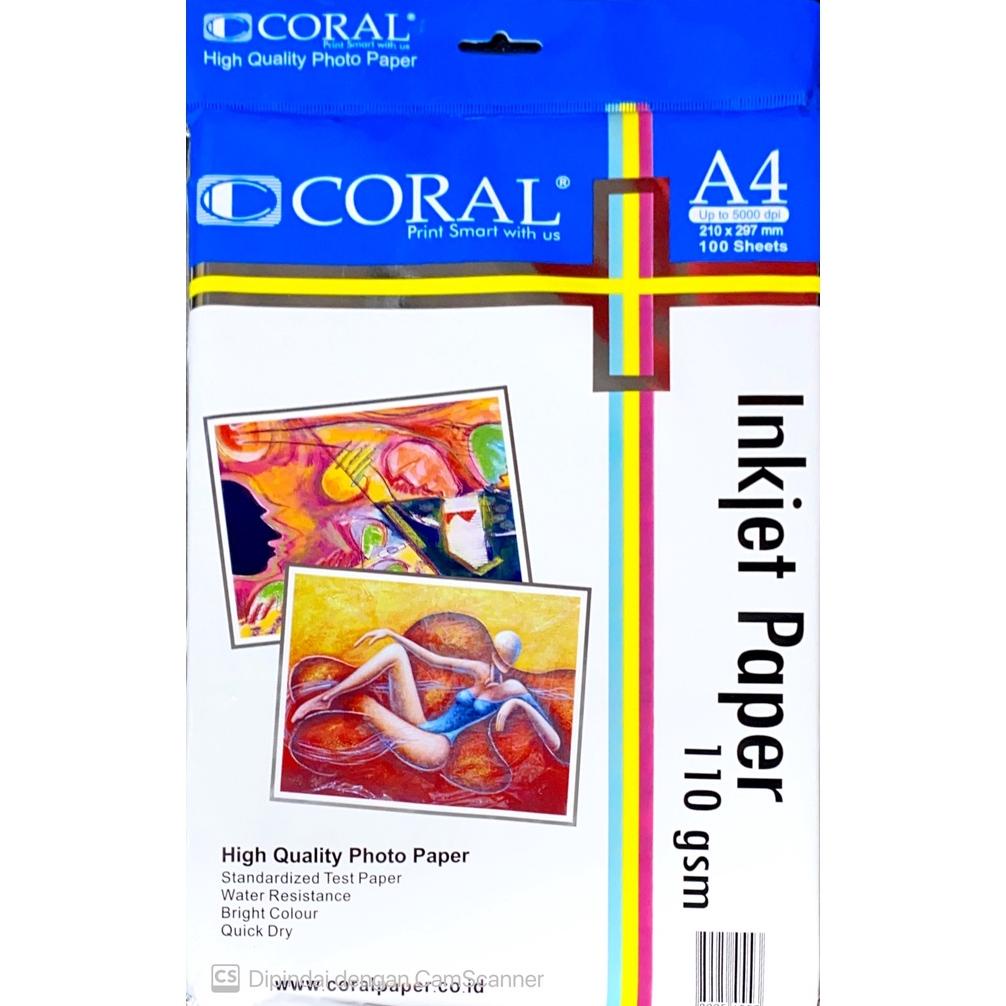 

Big Sale INKJET PAPER A4/100 LEMBAR 110 GSM ..