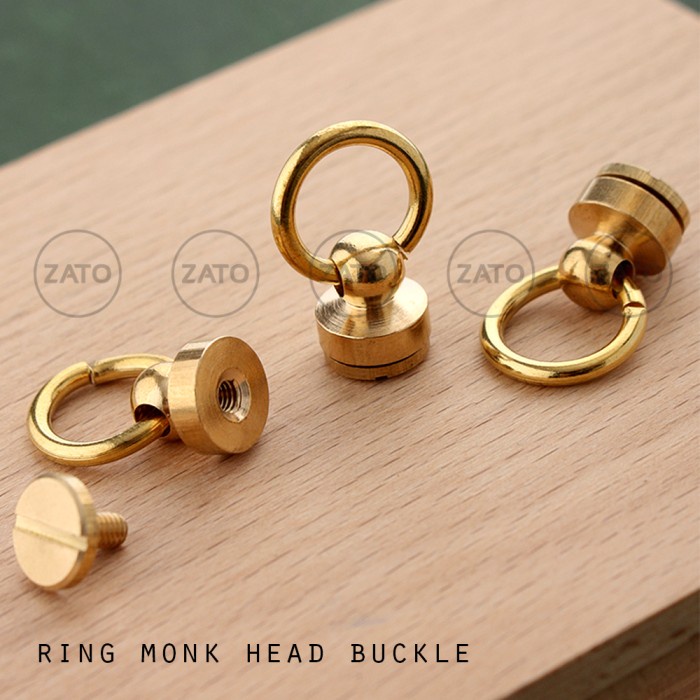

Ring monk head buckle solid brass - leather tools