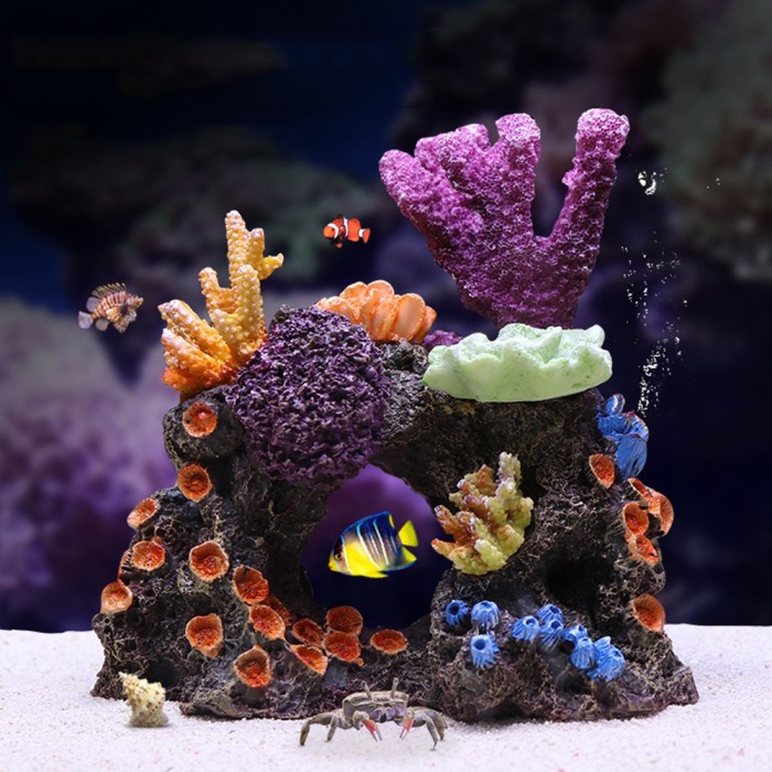 Konfli Artificial Coral Reef Tank, Hiasan Aquarium Terumbu Karang Laut