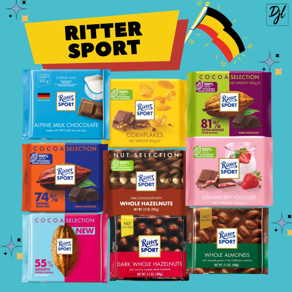 

Ritter Sport Chocolate 100G Calan Cokelat Batang 1 Pcs