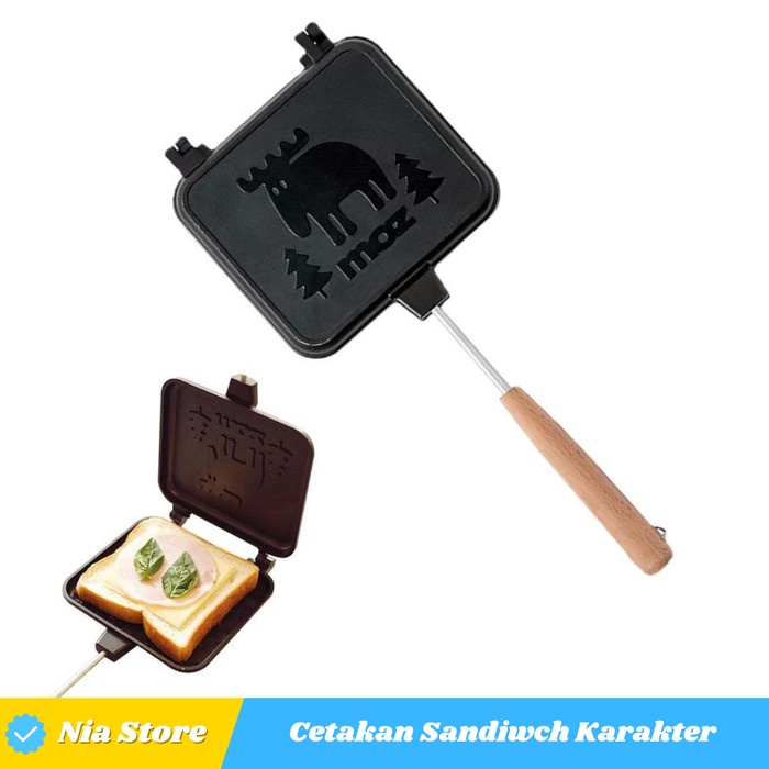 Promo Pemanggang Roti Sandwich Maker Pan Jepang Toaster Manual Kompor Terbaru
