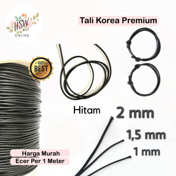 

TERLARIS - D TALI KOREA 2MM 1 5MM 1MM HITAM BAHAN GELANG KALUNG WAX WAXED - HITAM