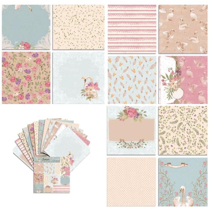 

TERLARIS - 24PCS/SET SCRAPBOOK PAPER BUJO JURNAL ORIGAMI 15X15CM VINTAGE/RETRO #4
