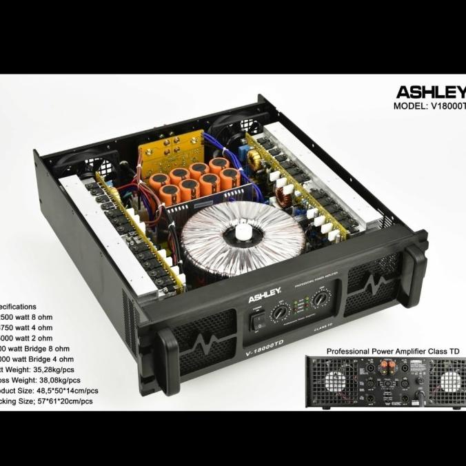 Power amplifier ashley v18000td v18000 td class TD garansi original