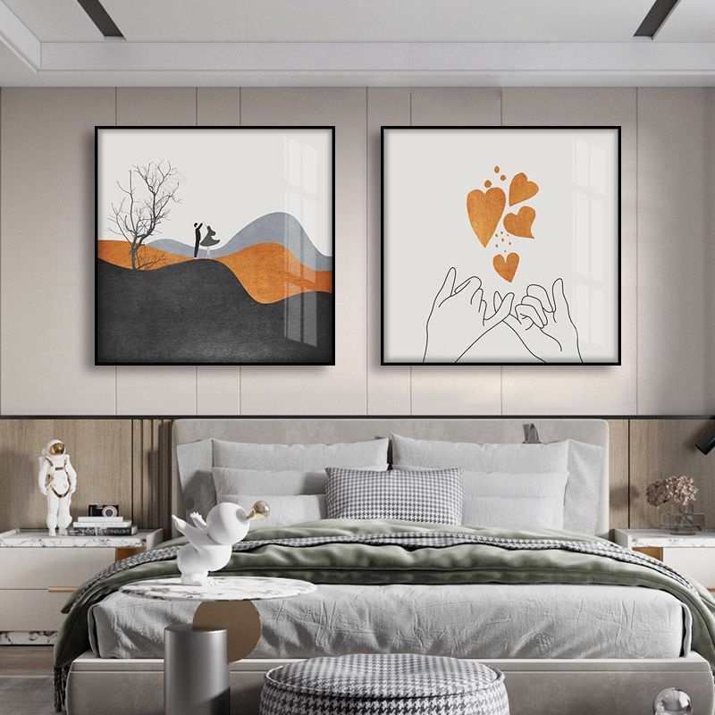 Lukisan Dekorasi Kamar Tidur Gaya Nordic Mural Samping Tempat Tidur Ruang Pernikahan Master Kamar Ti
