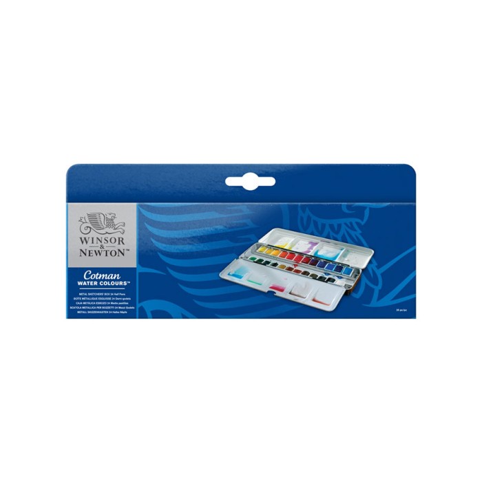 

COTMAN Water Colours Metal Sketchers' Box 24 Half Pans