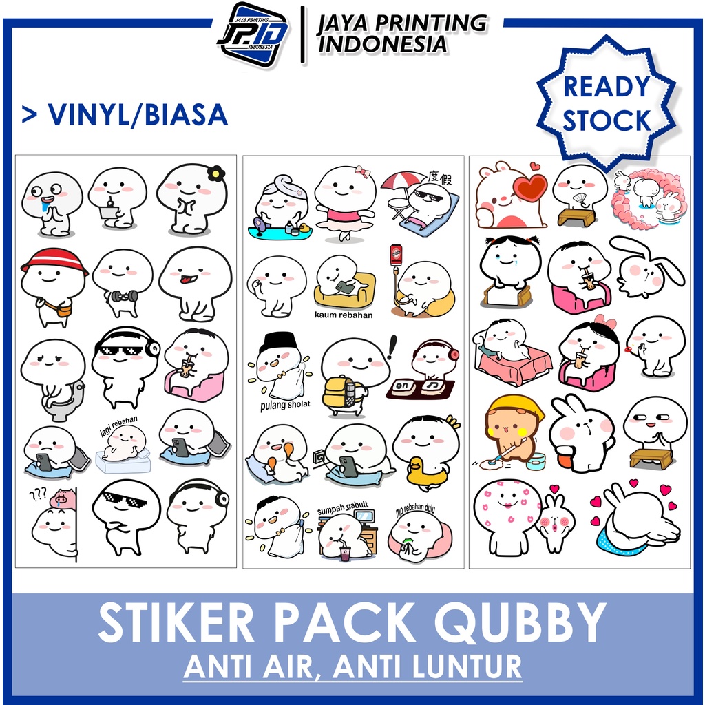 

JP Store Sticker PacK Pentol Series Stiker Qubby Journal DIY Untuk Tumbler Anti Air 1set Isi Banyak