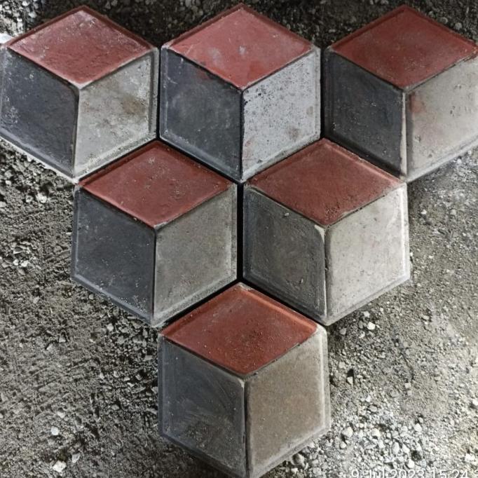 Paving block 3D hexagonal