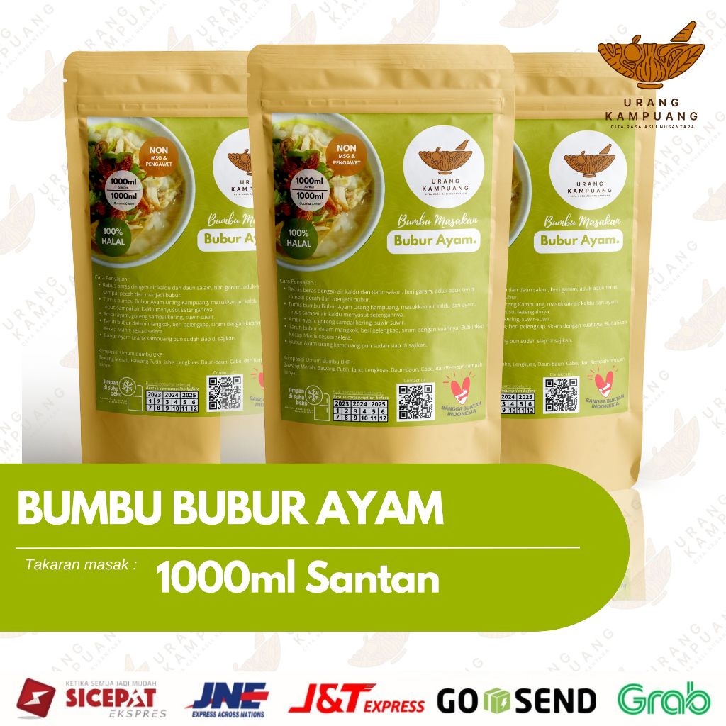 

Bumbu Bubur Ayam 1000ml Santan Non MSG dan Pengawet Urang Kampuang Food