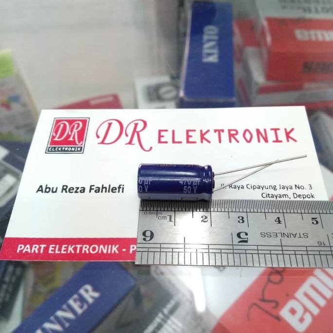 Diskon Elco Capasitor Kapasitor Panasonic 470uf 470 uf mikro 50v 50 volt dre3 Ayo Beli