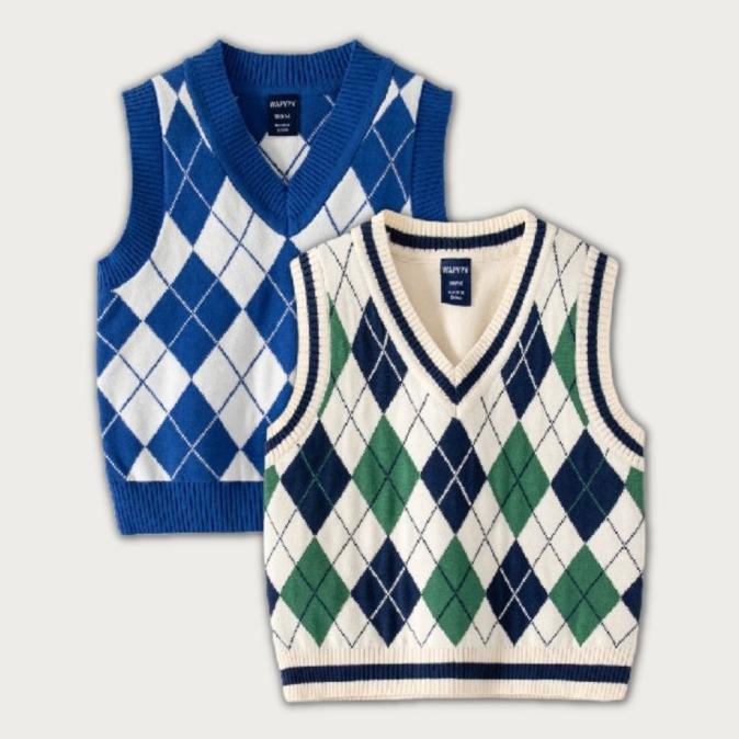 [383184] - Atasan Sweater Kutung Rompi Rajut Import Anak Laki-Laki