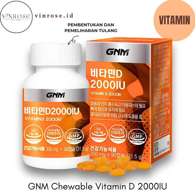 ] GNM Chewable Vitamin D 2000IU (90 kapsul) Made in Korea/ Multivitamin