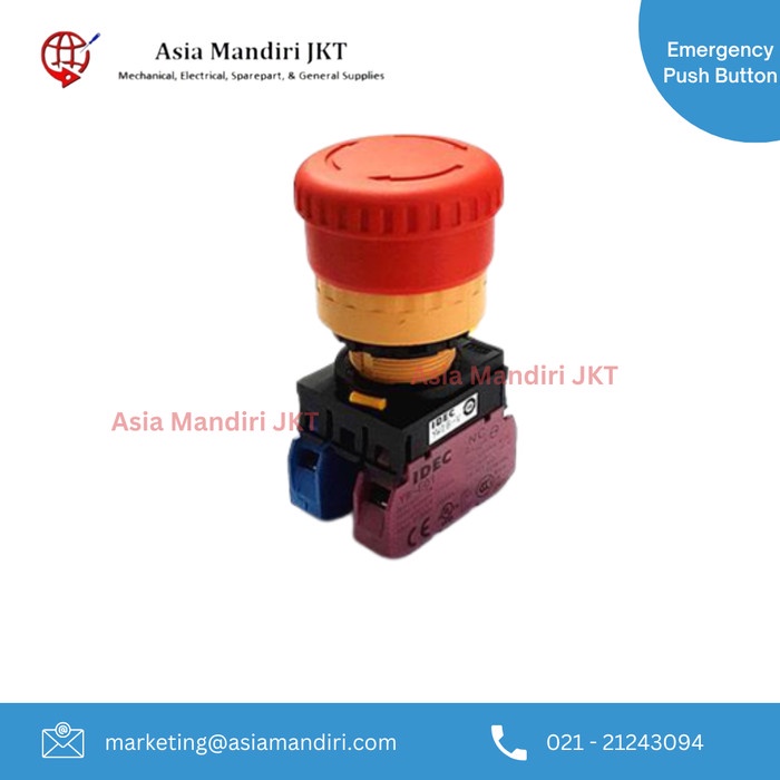 Asli Idec Emergency Push Button Yw1B-V4Er11R Yw1B-V4E01R Harga Spesial