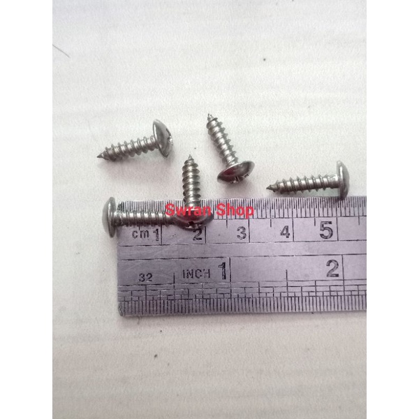 Baut Skrup Cacing Stainless 8 x 5/8 ( 4x16mm) (paket 5pcs)