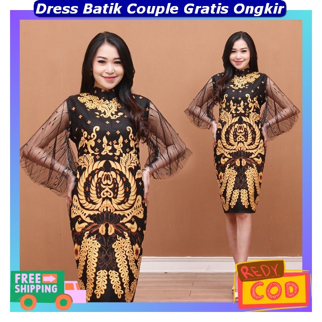 Buju Sarimbit Murah Terbaru 2024 Deres Chritsmas Wanita Elejant Dress Batik Modern Untuk Pesta Baju 