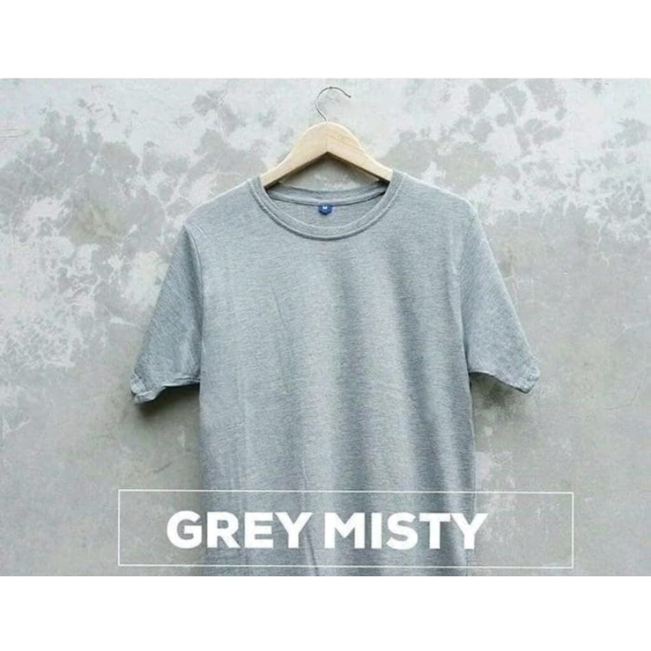 KAOS POLOS PRIA WANITA ABU ABU GREY MISTY