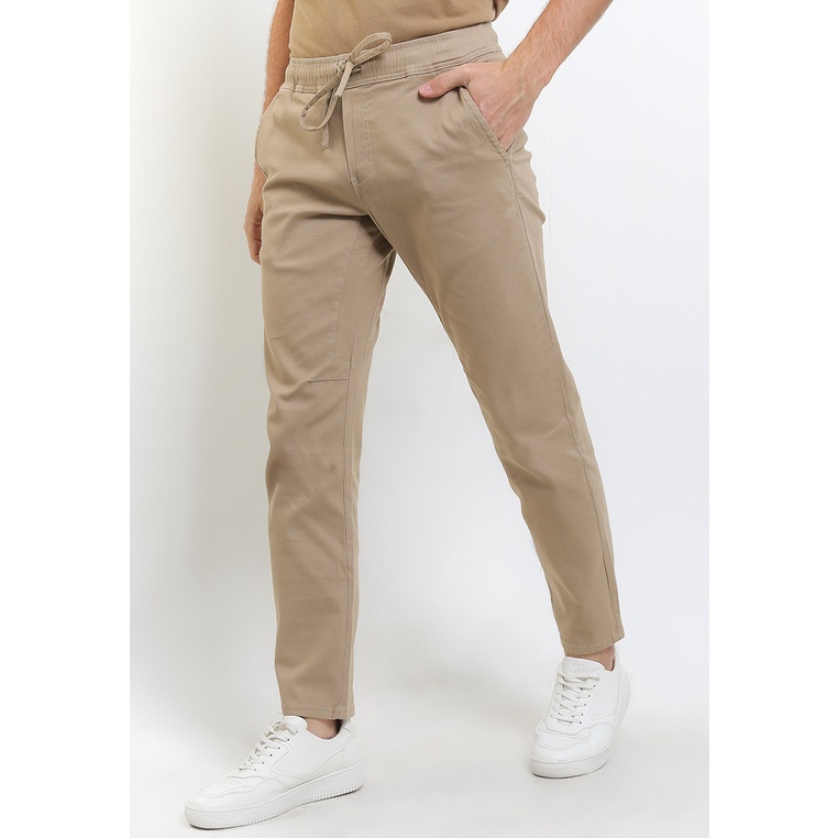 Celana Panjang Lois Jeans Original Pria Bawahan Warna Khaky Asli Menawan Twill Pants Stretch CFC072KH Male Timeless Spandex