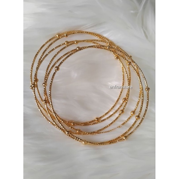 PERHIASAN GELANG WANITA KERONCONG MERICA ISI 6 XUPING TITANIUM ANTI KARAT