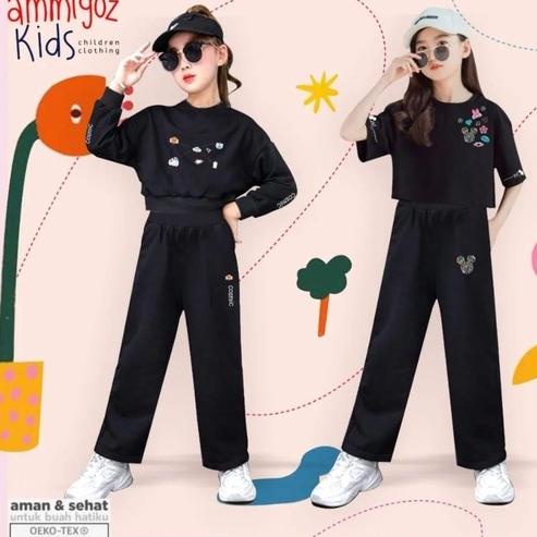TERLARIS SETELAN KAOS BAJU BRANDED AMMIGOZ ANAK PEREMPUAN USIA 4 TAHUN - 6 THN | SET AMIGOS ONE SET 
