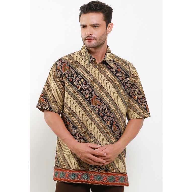 Baju Batik Danar Hadi Original Pria Hem Unlined Branded Casual Kemeja Pendek Katun Lereng Modang Man