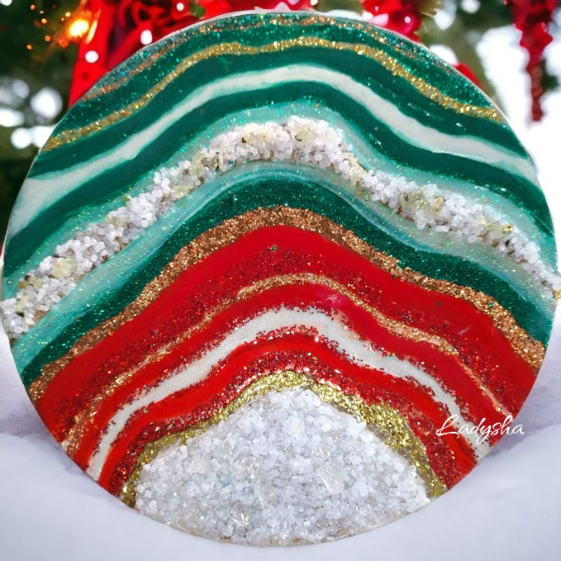 Christmas geode agate resin art tema natal