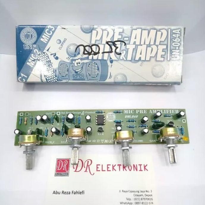 Terbaru Kit Power Pre Amp Mic dan Tape modul mixer 1 kanal UN 064 A dre3 Juara
