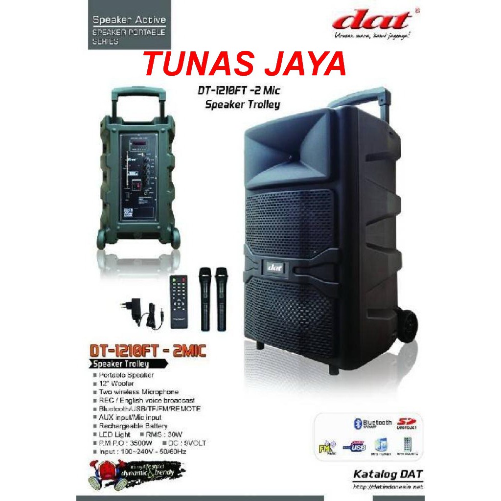 Speaker Aktif 12 Inch Portable Dat Dt 1210Ft 12 Inch