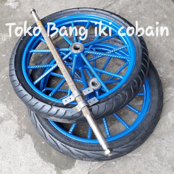 Mitsell Roda Gerobak Dorong 1Set Ruji Besi 8Besar Ring 17Inch Roda Kastor Ban