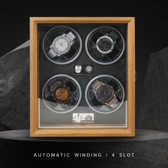 Promo Automatic Watch Box Winder Lemari Tempat Jam Tangan Otomatis 4 Slot
