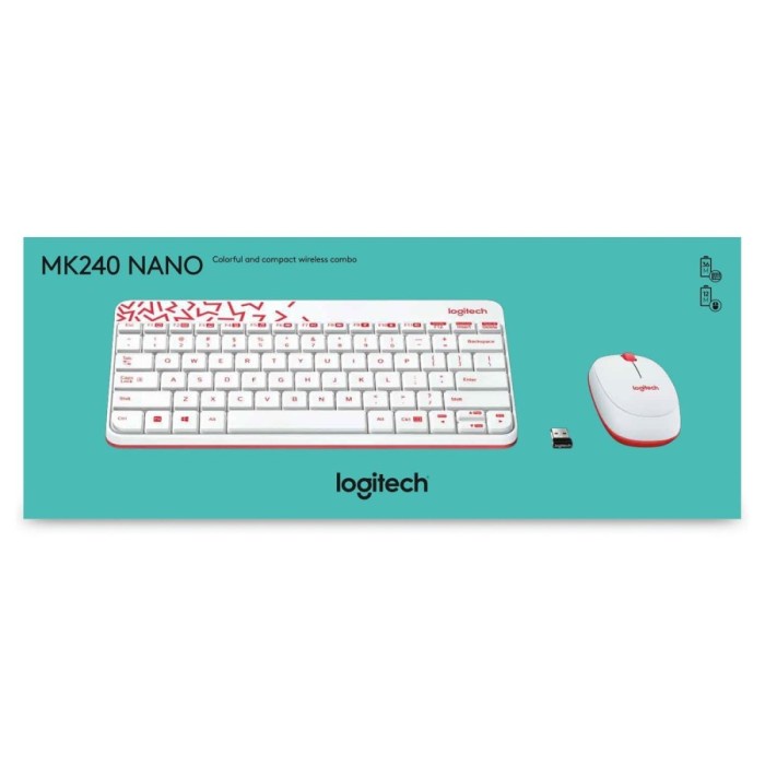 Logitech Wireless Combo Keyboard + Mouse Mk240 - M212 Mini Keyboard