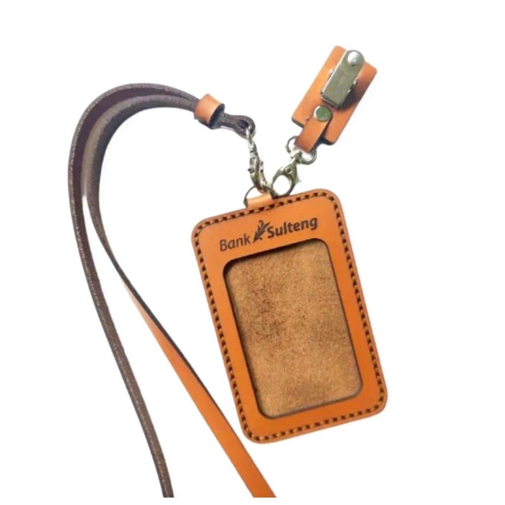 

Name Tag Id Card Kulit Custom Logo - Id Card Holder Custom - Name Tag Id Card Logo Perusahaan Dan