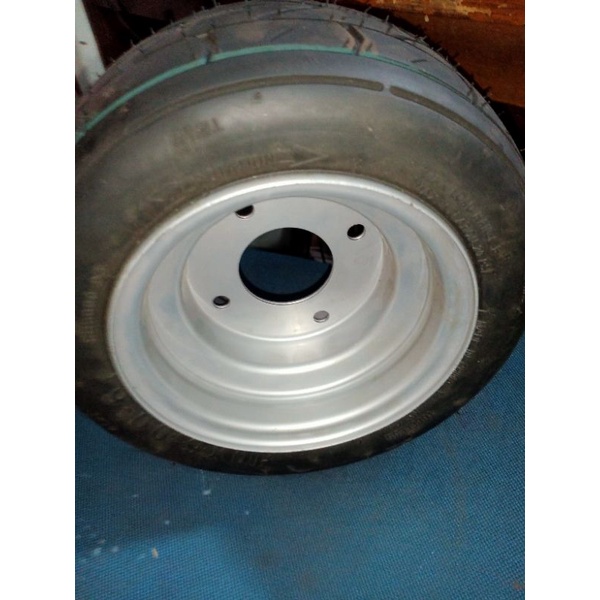 Ban dan velg UK 10 x 6.00 -6 ring 6 gokart goped minibike model baut 3 dan baut 4 velg lebar 13cm tu