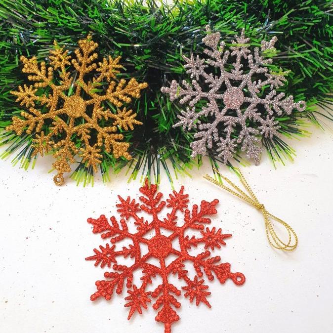 

Terbaru Snowflake Isi 3 Mix Warna Dekorasi Pohon Natal Hiasan Murah Snow Flake Original