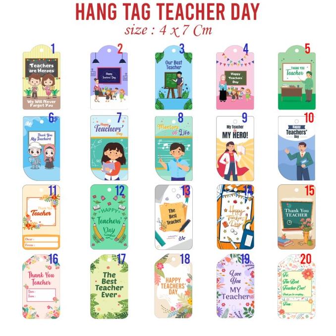 Ready oke] Hang Tag Hari Guru Happy Teacher Day Souvenir HangTag Goodie Bag Kado