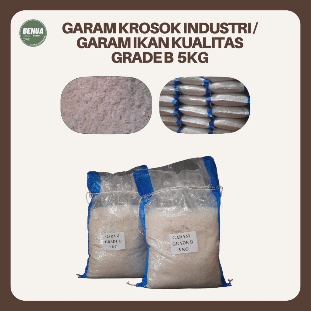 

Garam Kasar / Garam Krosok / Garam Kristal / Garam Ikan Karungan 5Kg / Garam Kasar Lokal Karungan