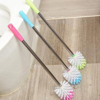 Sikat WC Gagang Stainless Plus Cover - Sikat WC Bulat - Sikat WC Bulat Gagang Stainless Steel