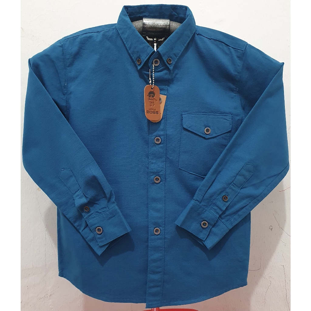 TAMPIL TRENDY DIBELI Kemeja Polos Anak Laki Import 5-15 Tahun Hem Anak Tanggung / Remaja Abu Muda ,