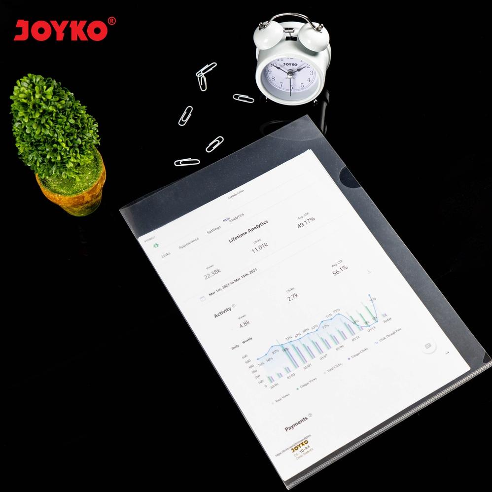 

Update! JOYKO CLEAR SLEEVE A4 F4 MAP L FOLIO BENING TRANSPARENT JOYKO FOLIO FILE FOLDER LUSIN 12PCS